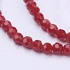 Faceted(32 Facets) Round Glass Beads Strands X-EGLA-J042-4mm-25-1