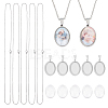 Unicraftale DIY Oval Blank Dome Necklace Making Kit DIY-UN0050-28-1