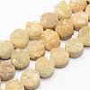 Electroplated Natural Druzy Quartz Crystal Bead Strands G-G889-08-1