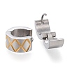 Two Tone 304 Stainless Steel Huggie Hoop Earrings EJEW-L252-009GP-2