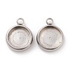Tarnish Resistant 304 Stainless Steel Pendant Cabochon Settings STAS-K202-03C-P-3
