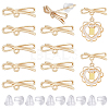 BENECREAT 10Pcs Brass Bowknot Stud Earring Findings KK-BC0011-06-1