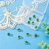 12Pcs Brass & Glass Imitation Cat Eye Round Charms PALLOY-TAC0237-03-5