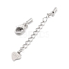Rhodium Plated 925 Sterling Silver Curb Chain Extender STER-G039-03A-P-2