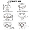 DELORIGIN 6Pcs 6 Style Alloy Interchangeable Snap Link Cuff Bangles & Charm Bracelets Settings DIY-DR0001-06-2