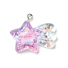 Transparent Resin Pendants RESI-H036-01B-1