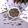 400Pcs UV Plating ABS Plastic Round Beads and 8Pcs Brass Micro Pave Cubic Zirconia European Beads CCB-SZ0001-11-3
