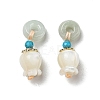 Natural Jade Donut Pendants SSHEL-R050-03G-2