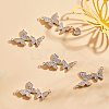 Rack Plating Brass Micro Pave Clear Cubic Zirconia Connector Charms KK-SZ0005-42-3