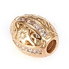 Brass Micro Pave Clear Cubic Zirconia Beads KK-K243-04G-2