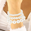 ANATTASOUL 7Pcs 7 Styles Plastic Imitation Pearl Round Beaded Stretch Bracelets Set BJEW-AN0001-36-3