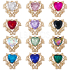 24Pcs 12 Colors Alloy Glass Cabochons FIND-SC0021-57-1
