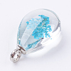 Glass Dried Flower Pendants GLAA-K018-D-3