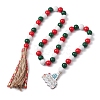 Wooden Beads Hanging Ornaments HJEW-JM02146-1