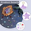 100Pcs Starfish Gradient Color Baking Paint Transparent Glass Pendants PALLOY-BM00031-6