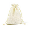 Polyester Imitation Burlap Packing Pouches Drawstring Bags ABAG-R005-9x12-13-2