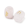 Rectangle Natural Rose Quartz Rune Stones G-Z059-01C-2