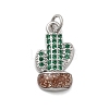 Brass Micro Pave Cubic Zirconia Pendants KK-A278-01A-01P-1