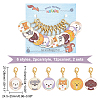 Alloy Enamel Flat Round with Dog Pattern Pendant Locking Stitch Markers HJEW-AB00002-2