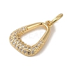 Brass Micro Pave Clear Cubic Zirconia Pendants KK-R162-009G-2