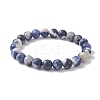 Natural Sodalite Round Beaded Stretch Bracelets BJEW-TA00431-1