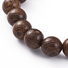 Unisex Wood Beads Stretch Bracelets BJEW-JB04958-01-3