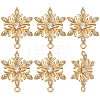 Beebeecraft 10Pcs Brass Micro Pave Clear Cubic Zirconia Connector Charms ZIRC-BBC0002-40-1