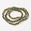 Electroplate Transparent Glass Beads Strands EGLA-A034-T3mm-O09-2