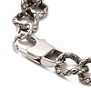 304 Stainless Steel Snake Pattern Curb Chain Bracelets BJEW-E094-07AS-3