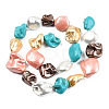 Electroplated Natural Freshwater Shell Beads Strands SHEL-R113-01D-3