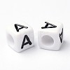 Letter Acrylic European Large Hole Beads X-OPDL-R050-10mm-A-2