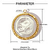 304 Stainless Steel with Resin Pendants RE-OY001-07G-2