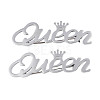 201 Stainless Steel Word Queen with Crown Lapel Pin JEWB-N007-125P-2