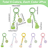 10Pcs 5 Colors Resin Badminton & Racket Pendant Decorations HJEW-SP0001-68-2
