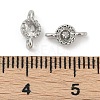 Brass Cubic Zirconia Flat Round Connector Charms KK-H204-02P-04-3