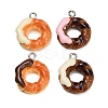 Opaque Resin Imitation Donut Pendants RE-CBAF169-06A-1