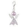 Angel Glass & Glass Pearl Pendant Decorations HJEW-JM01939-4