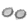 Vintage Tibetan Style Alloy Flower Pendant Cabochon Bezel Settings X-TIBEP-O006-03AS-2