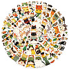 50Pcs Cute Jenga Cat Theme PVC Self-Adhesive Waterproof Stickers PW-WGAFF09-01-2