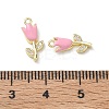 Brass Micro Pave Clear Cubic Zirconia and Enamel Charms KK-A300-22G-04-3