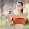 40Pcs 10 Colors Word Star Student Silicone Cord Bracelets Set Wristband BJEW-GF0001-13-5