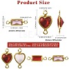 40Pcs 4 Colors Brass Pave K9 Glass Connector Charms KK-FS0002-07-3