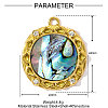 304 Stainless Steel Paua Shell Pendants STAS-OY002-12G-2
