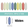 20Pcs 10 Colors  Synthetic Luminous Stone Double Terminated Points FIND-CA0007-91-2