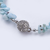 Natural Larimar Bracelets BJEW-JB03476-04-2