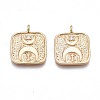 Brass Micro Pave Clear Cubic Zirconia Pendants KK-N232-250-1