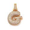 Brass Micro Pave Cubic Zirconia Pendants KK-C076-29G-G01-1