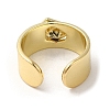 Brass Open Cuff Rings with Diamond Shape Ornament RJEW-Q778-28G-3