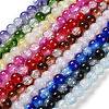 Transparent Crackle Baking Paint Glass Beads Strands DGLA-T003-01C-M-1