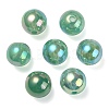 UV Plating Rainbow Iridescent Acrylic Beads OACR-F004-04F-2